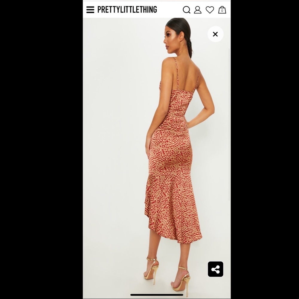 Red leopard print midi dress brand new.Size 4